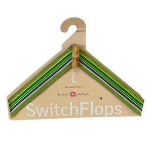 Lindsay Phillips SwitchFlops Strap Maureen Sz Lg 9 10 11 Bamboo Accent Green